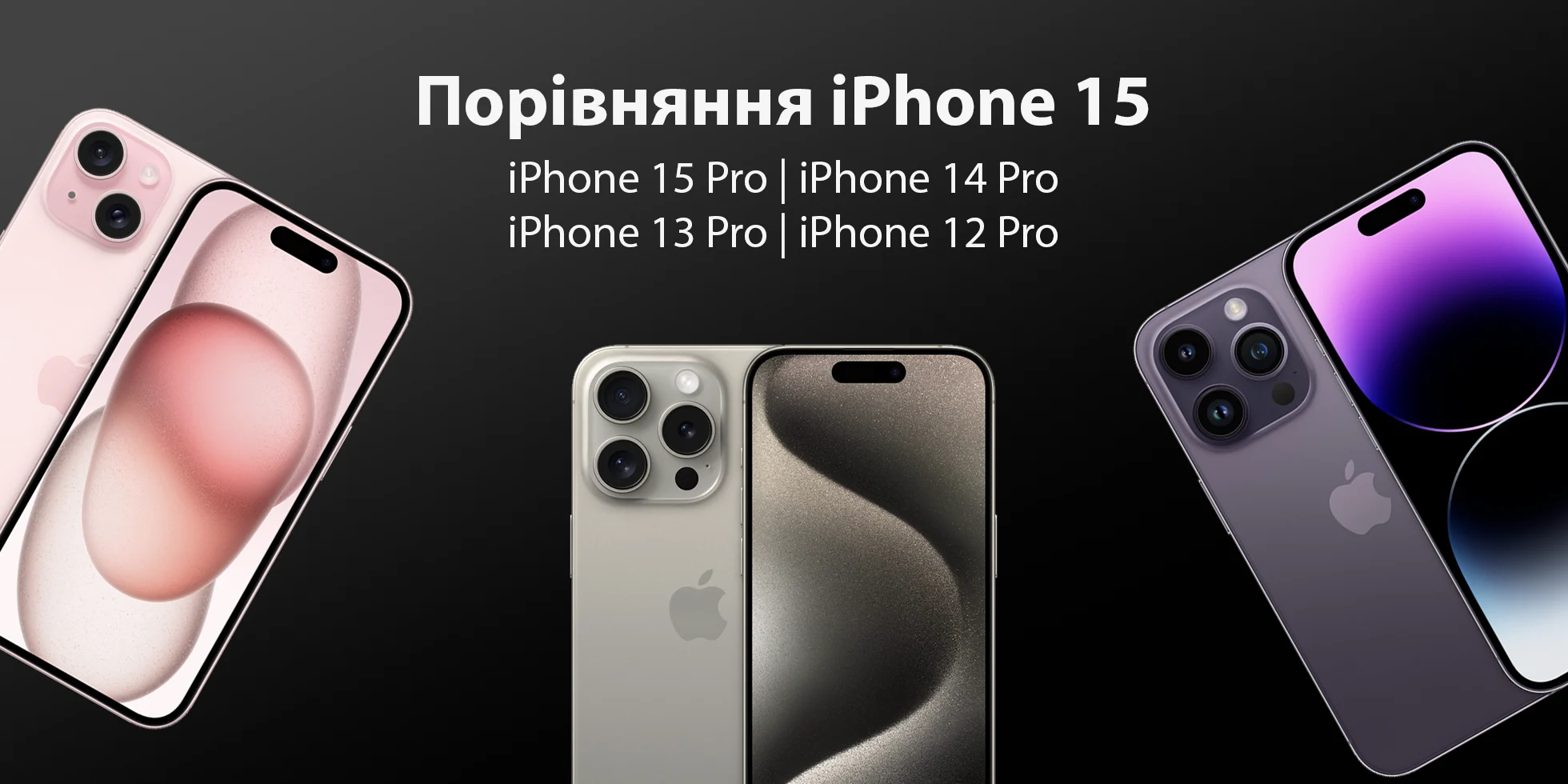 Porównanie iPhone 15 | iPhone 15 Pro | iPhone 14 Pro | iPhone 13 Pro | iPhone 12 Pro