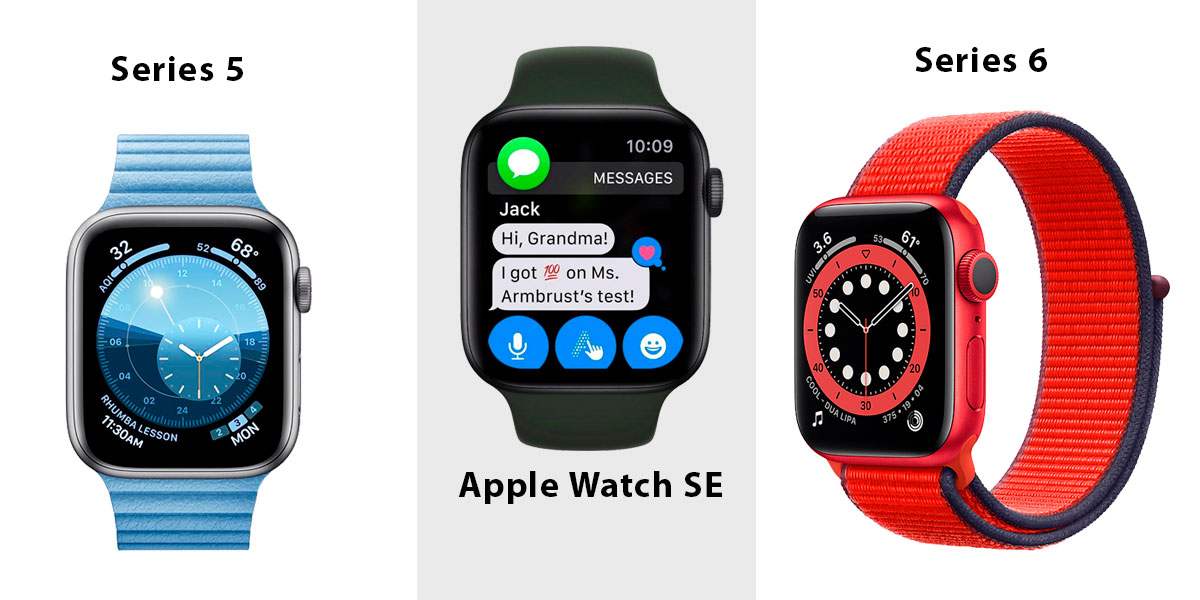 Porównanie Apple Watch Series 6 i Apple Watch SE VS Apple Watch 5