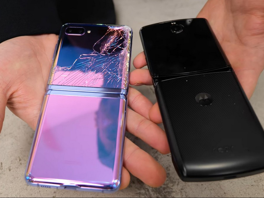 Elastyczne wyświetlacze Galaxy z Flip i Moto Razr Crack w zimnie