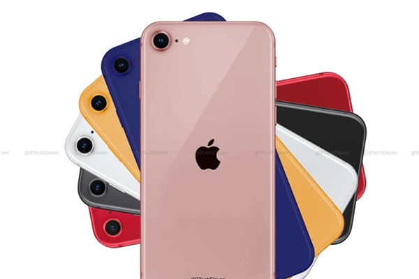 iPhone 9 (iPhone SE 2) Pozuje na zdjęciu w sześciu kolorach
