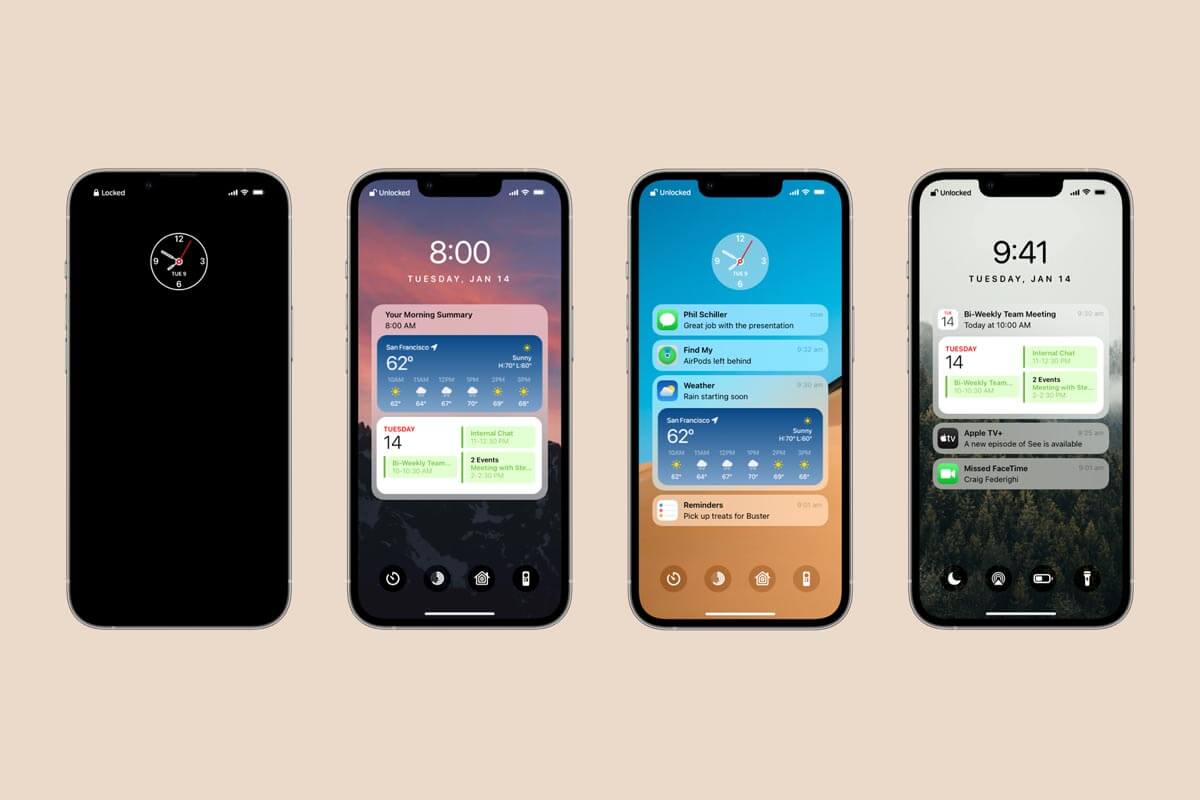 Koncepcja ekranu blokady iOS: nowe etykiety i aktywne widżety