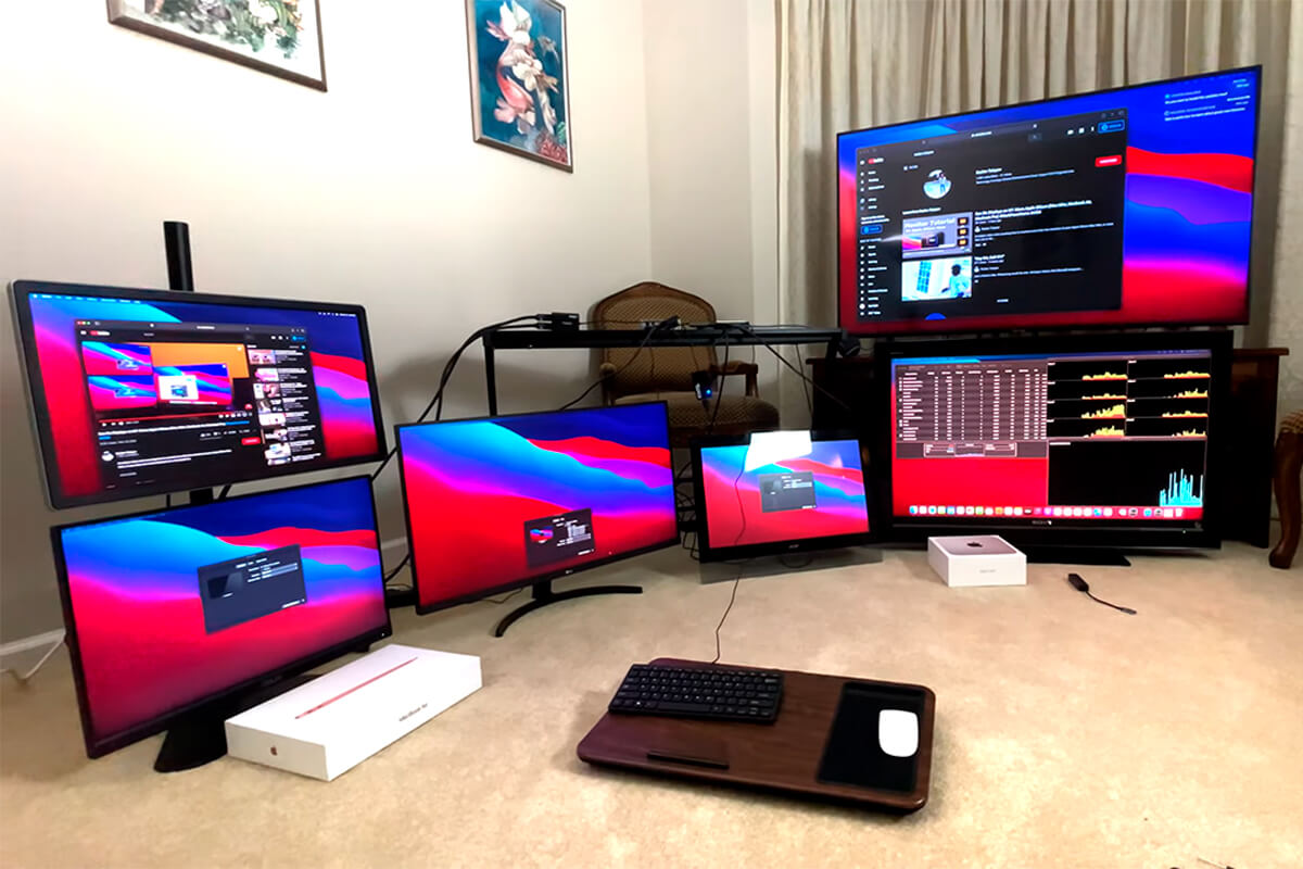 Nowy Mac mini (2020, M 1) Obsługa połączenia z 6 monitorami