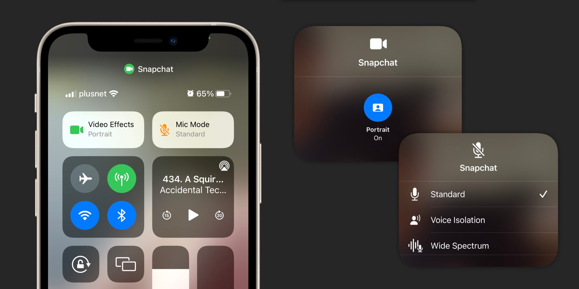 Portret Tryb wideo IOS 15 Dostępne w aplikacjach innych firm
