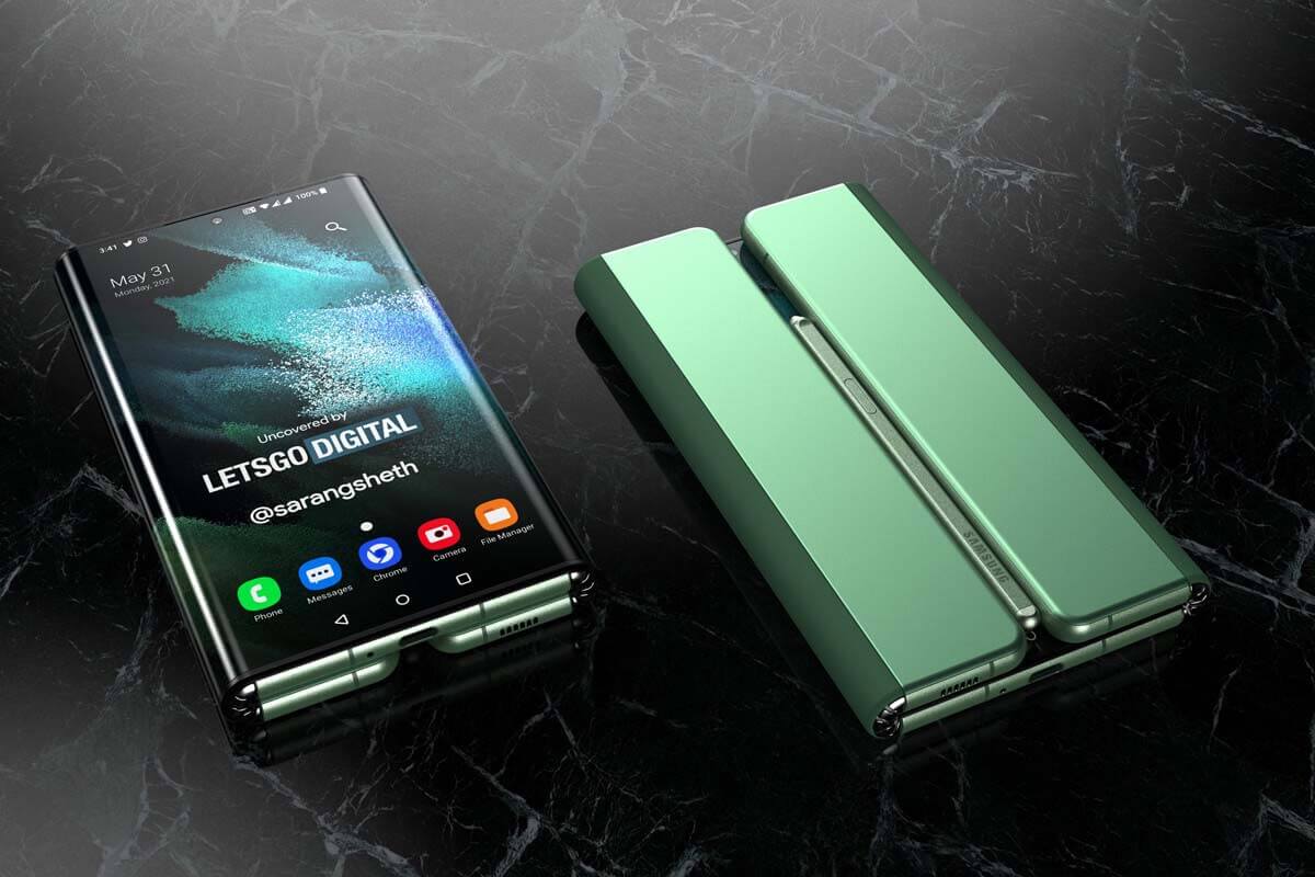 Koncepcja Samsung Galaxy Z Fold z dwoma zawiasami