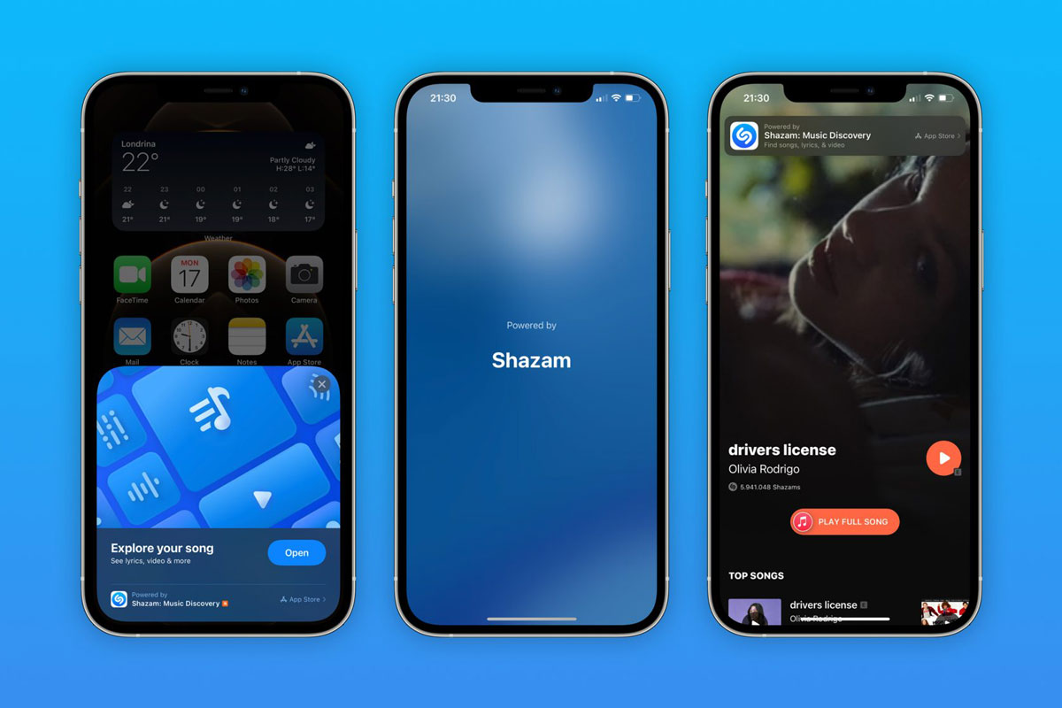 Shazam Otrzymano obsługę Clip w Bethe IOS 14.6