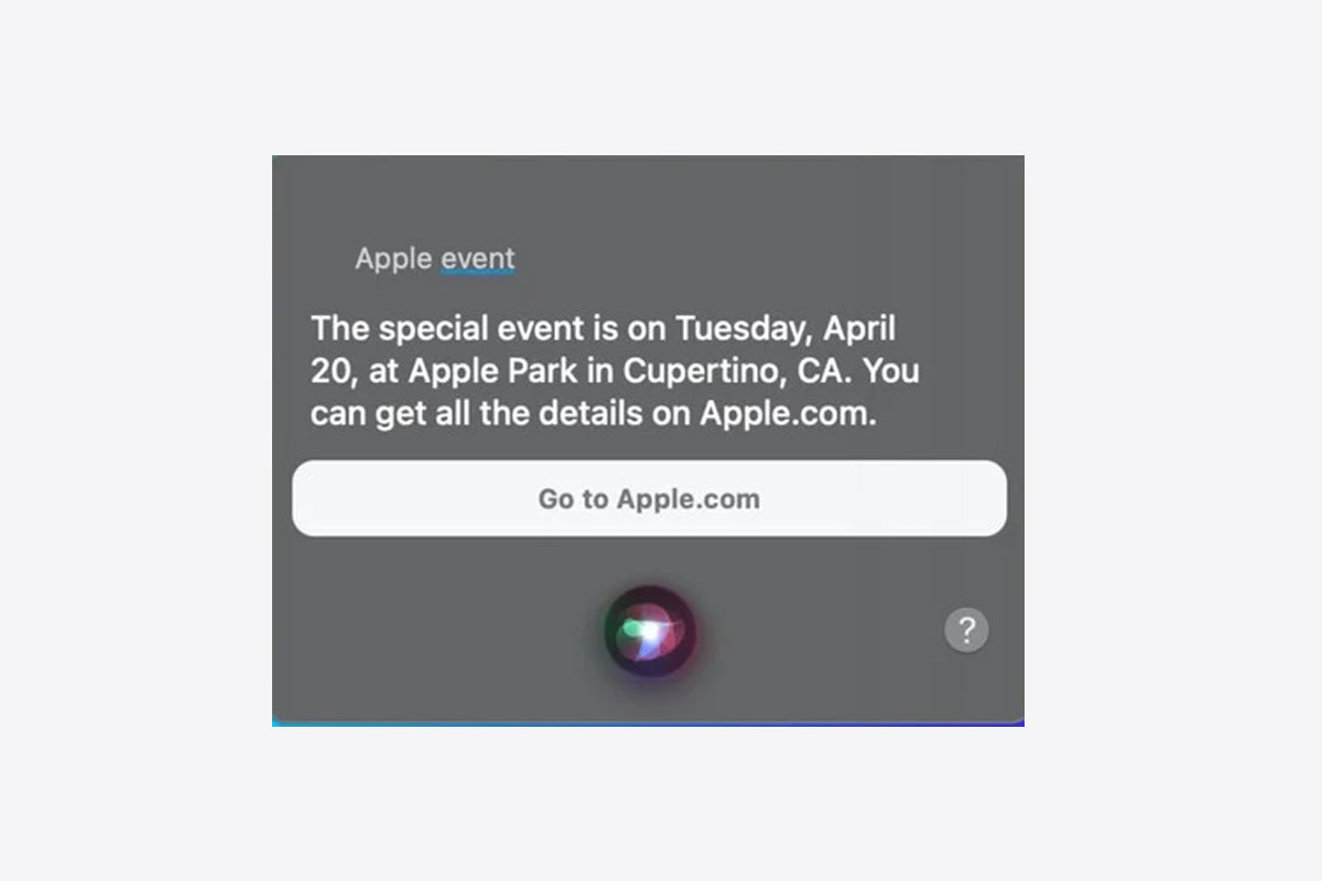 Siri Wezwał datę prezentacji Apple 2021