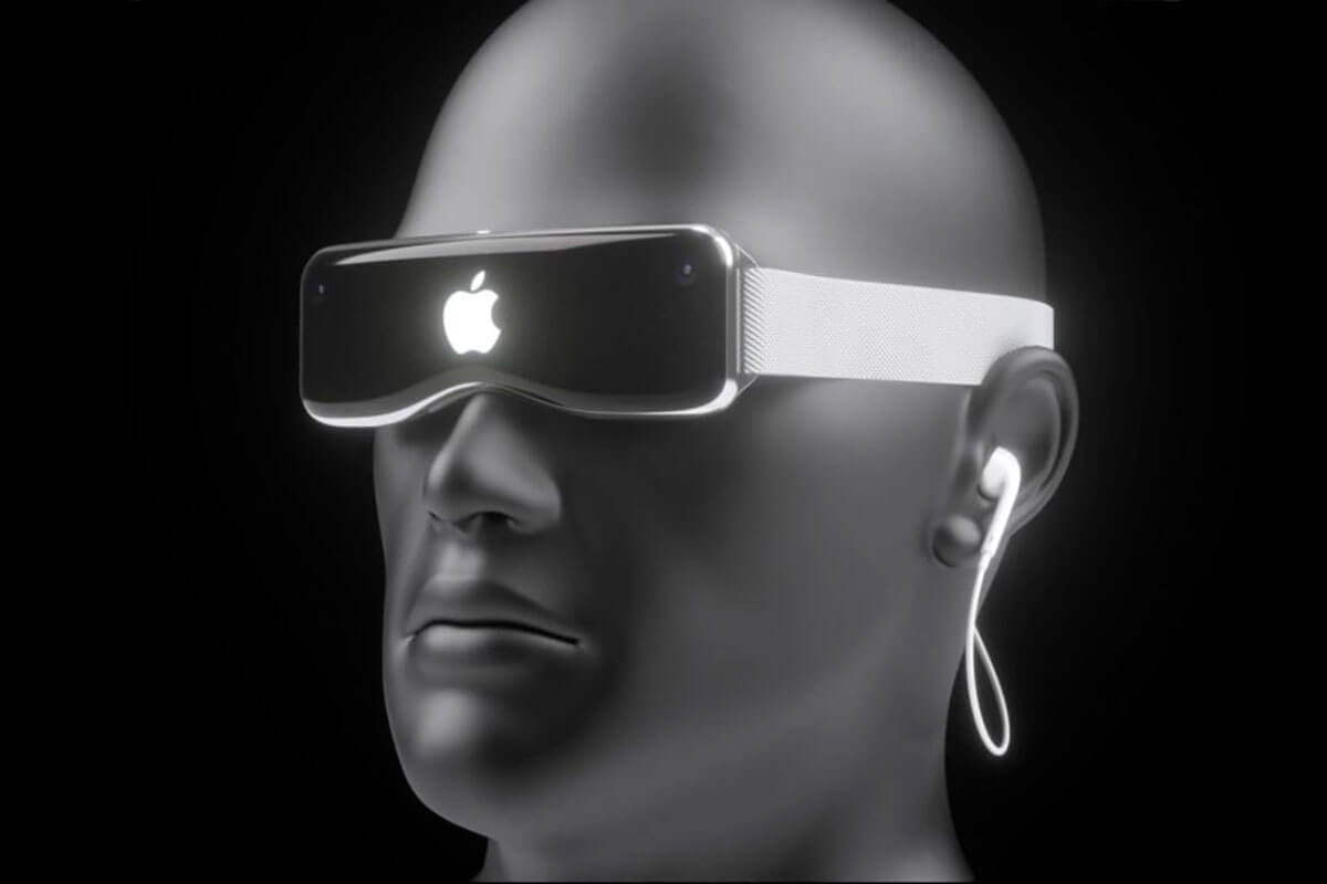 Świeże wnętrza o okularach jabłko i tablety iPad