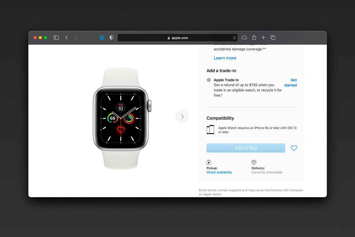 Apple Watch 5 nie można zamówić na stronie internetowej Apple - czekamy na wyjście Apple Watch 6