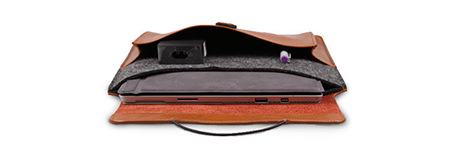 Skórzane etui d-park Postman Coffee dla Apple Macbook 12