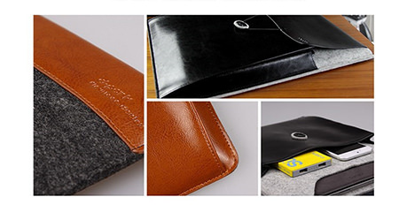 Skórzane etui d-park Postman Coffee dla Apple Macbook 12