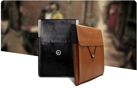 Skórzane etui d-park Postman Coffee dla Apple Macbook 12