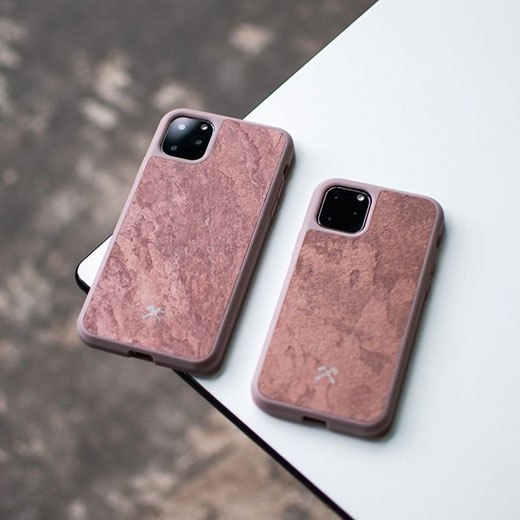 Kamień Naturalny Woodcessories Bumper Case Stone Camo Gray dla iPhone 12 mini